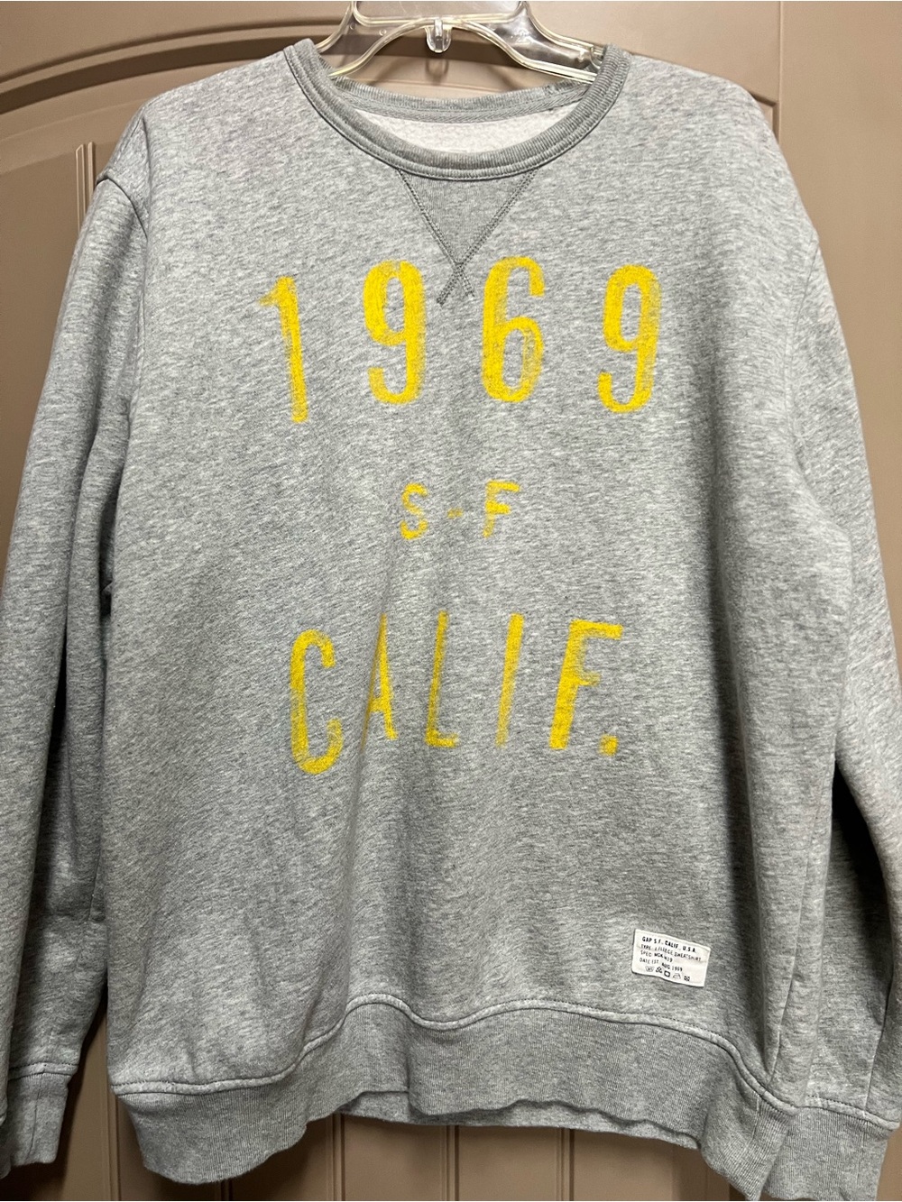 Vintage GAP 1969 S.F. Calif. Graphic Gray Crewneck Sweatshirt
